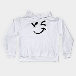 Smiley face winking Kids Hoodie